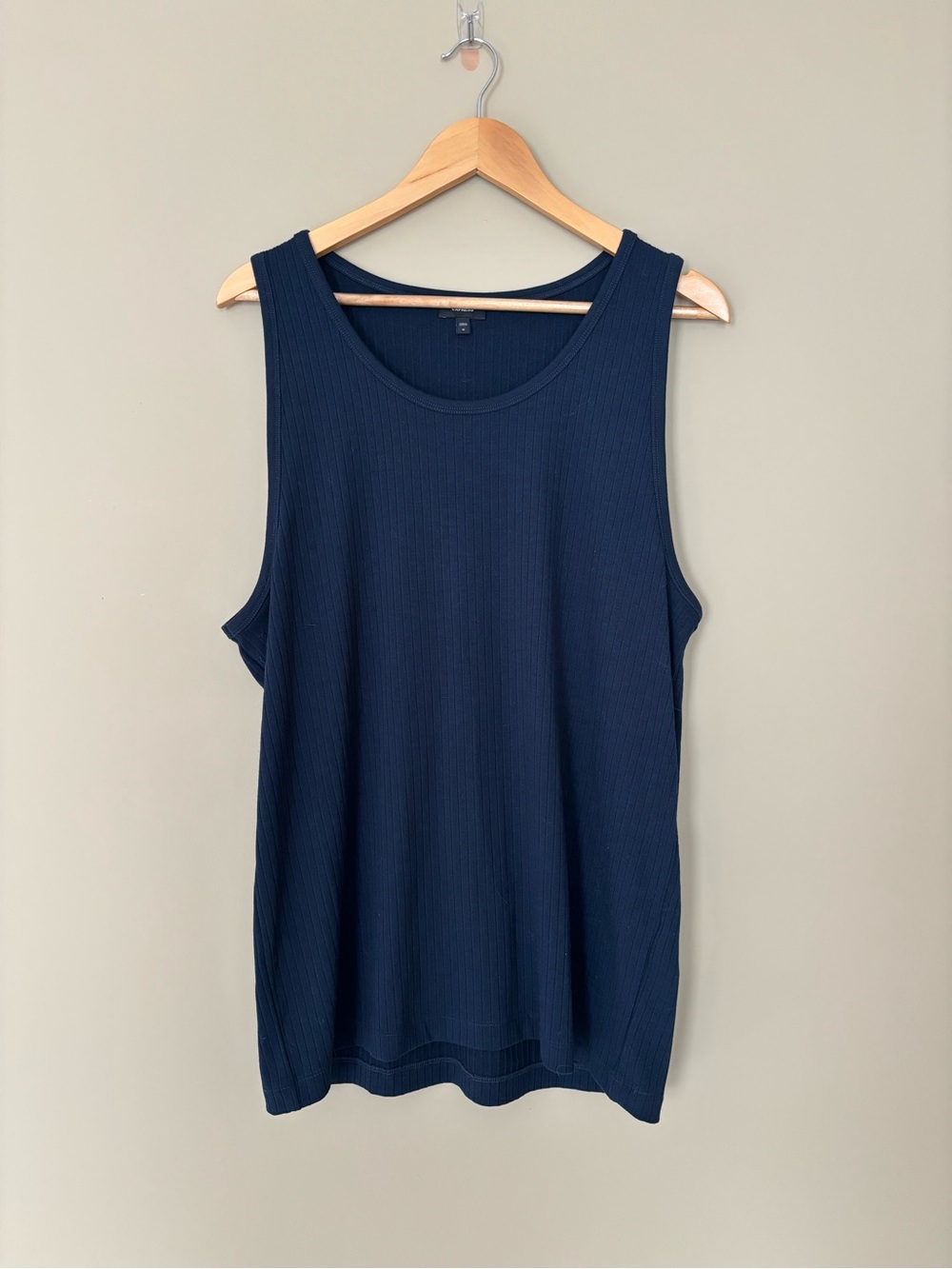 Express Classic Navy Ribbed Tank Top - Women Size Medium